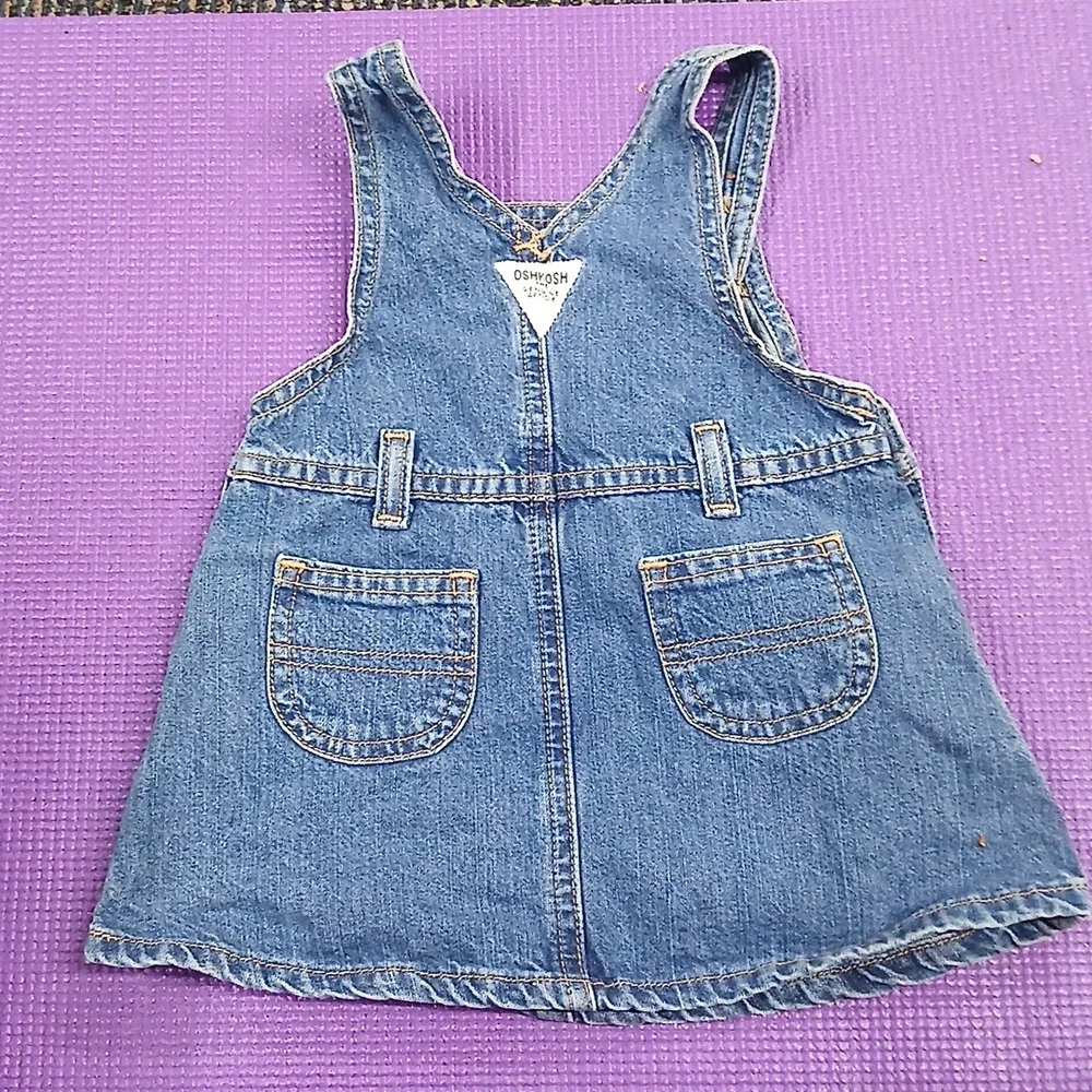 OshKosh B'gosh Vintage Denim Overall Dress Size XL (12month